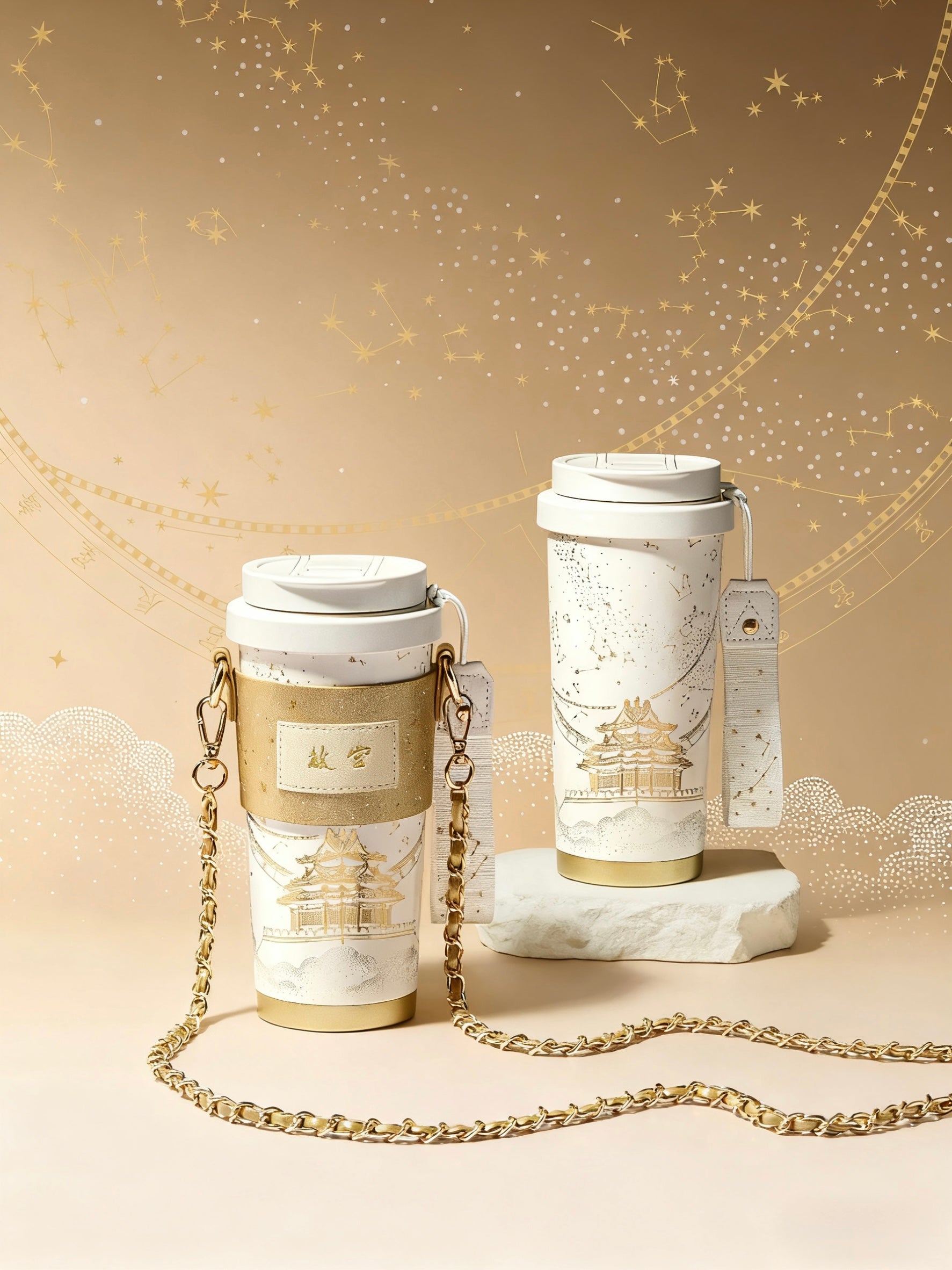Temple of Heaven Insulated Mug | Stylish Large Capacity Gift Set for Couples